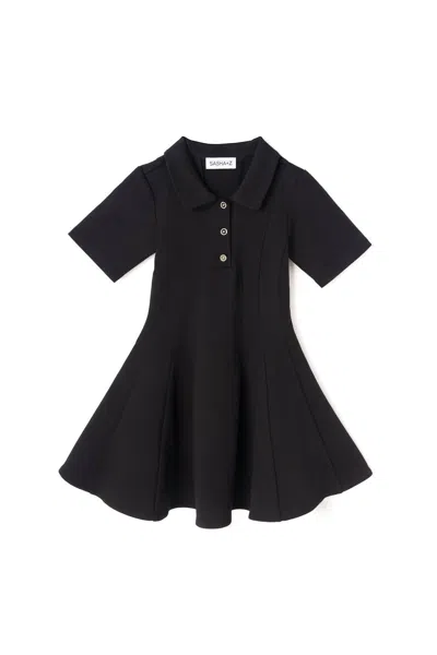 Sasha+z Kids' Girls Rondel Button Dress In Black