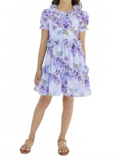 Sasha+z Kids' Viola Printed Dress In Lilac In Multi