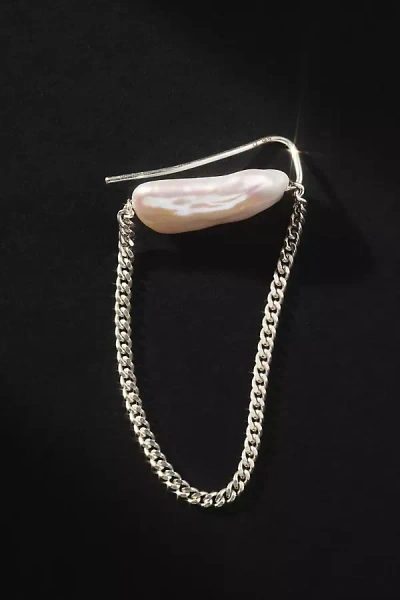 Saskia Diez Baton Earstud Earrings In White