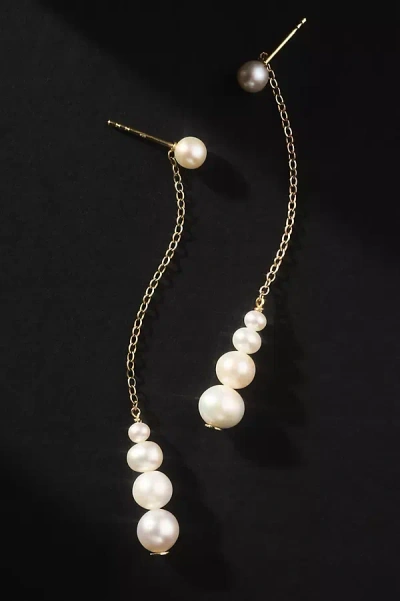 Saskia Diez Short Drop Pearl Earrings In Gold