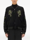 Sasquatchfabrix Dragon-embroidered Bomber Jacket In Black
