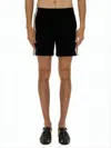 Sasquatchfabrix Relaxed Fit Black Shorts With Vertical Stripes In Black