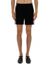 Sasquatchfabrix Relaxed Fit Black Shorts With Vertical Stripes In Black