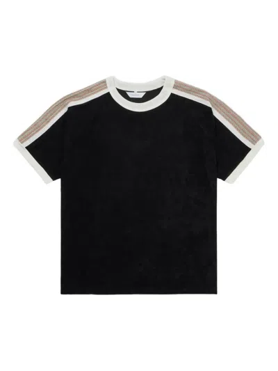 SASQUATCHFABRIX 条纹细节丝绒T恤