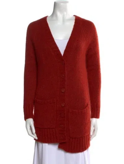 Pre-owned Sass & Bide Alpaca V-neck Sweater In Red