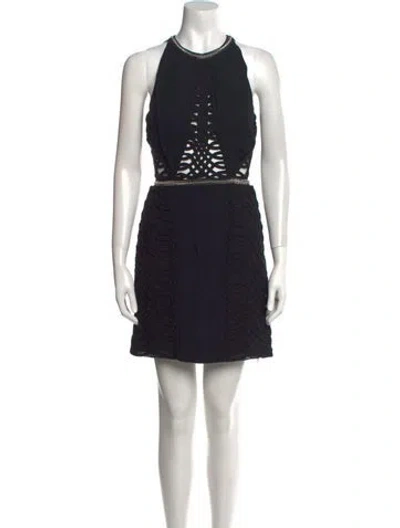 Pre-owned Sass & Bide Crew Neck Mini Dress In Black