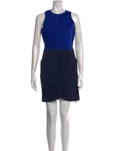 Pre-owned Sass & Bide Crew Neck Mini Dress In Blue
