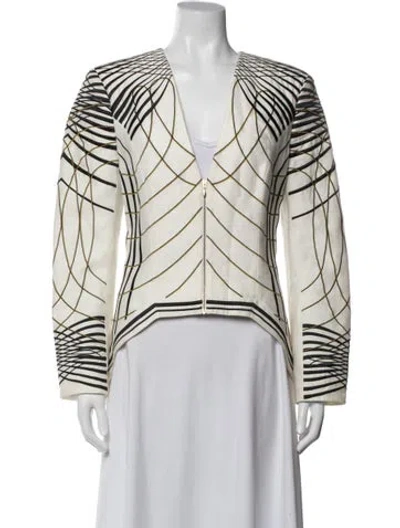 Pre-owned Sass & Bide Graphic Print Jacket In White