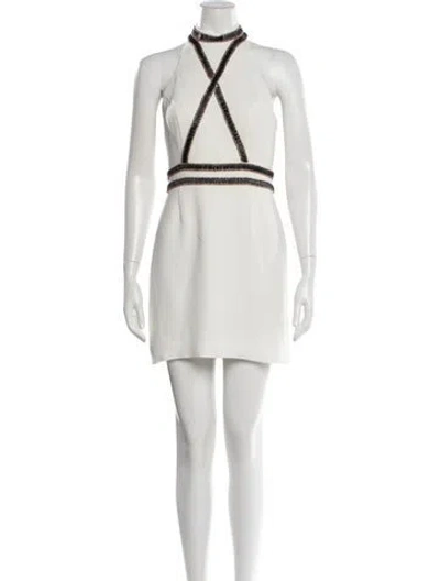 Pre-owned Sass & Bide Graphic Print Mini Dress In White