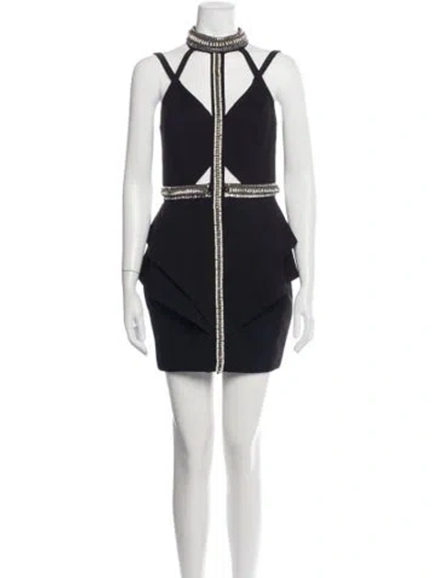 Pre-owned Sass & Bide Halterneck Mini Dress In Black