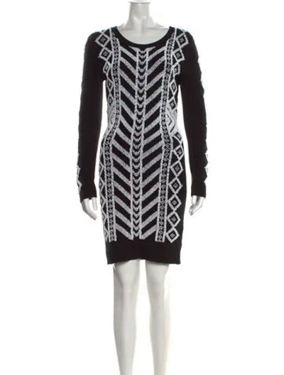 Pre-owned Sass & Bide Patterned Mini Dress In Black