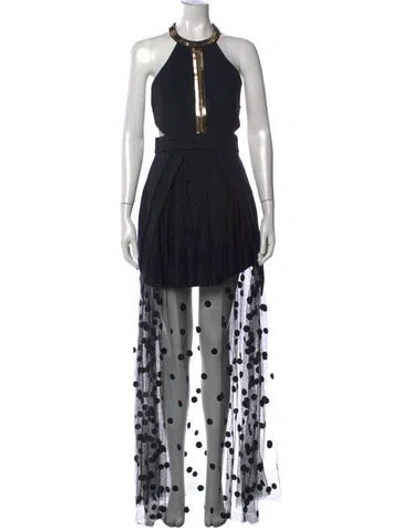 Pre-owned Sass & Bide Polka Dot Print Mini Dress In Black