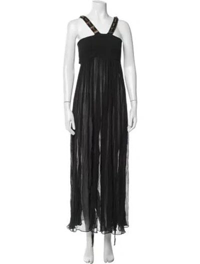 Pre-owned Sass & Bide Silk Long Dress In Black