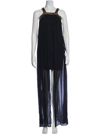 Pre-owned Sass & Bide Silk Long Dress In Blue