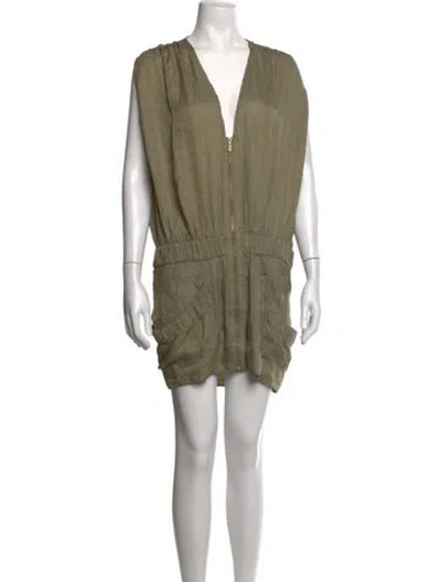 Pre-owned Sass & Bide Silk Mini Dress In Green
