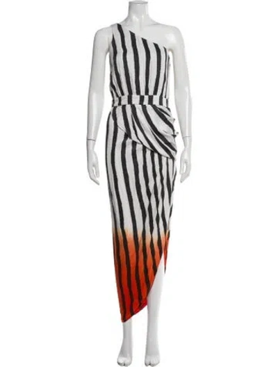Pre-owned Sass & Bide Striped Midi Length Dress In White