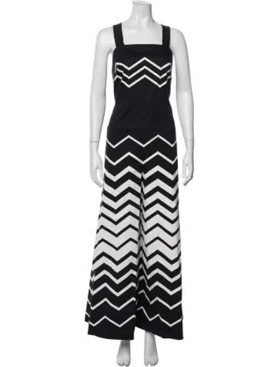 Pre-owned Sass & Bide Striped Square Neckline Jumpsuit In Black