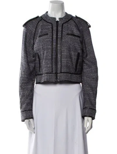 Pre-owned Sass & Bide Tweed Pattern Evening Jacket In Blue