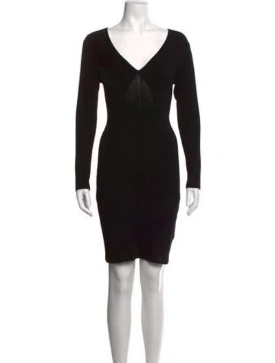 Pre-owned Sass & Bide V-neck Mini Dress In Black