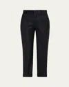 Sasuphi Angela Check Slim-leg Crop Trousers In Black