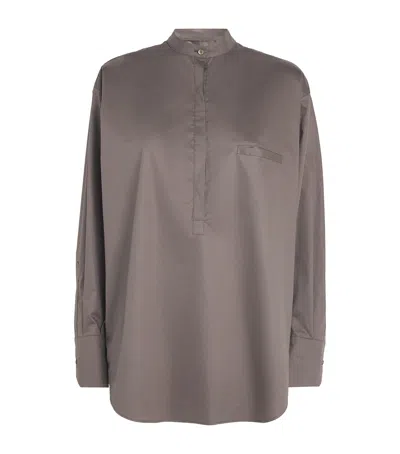 Sasuphi Cotton Balloon Shirt In Brown