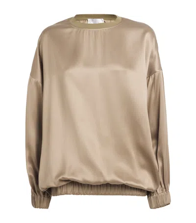 Sasuphi Double Satin Valentina Sweatshirt In Brown