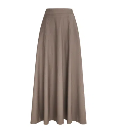Sasuphi Fresh Wool Lauren Maxi Skirt In Brown