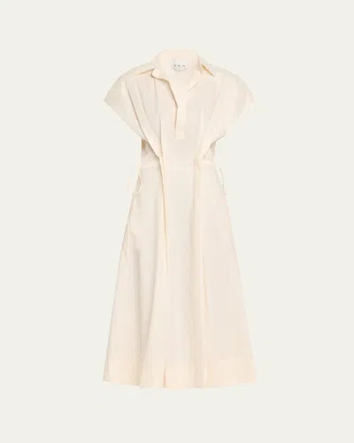 Sasuphi Giulia Pintuck Cotton Dress In Ivory