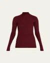 Sasuphi Lupetto Turtleneck Cashmere Rib Sweater In Burgundy