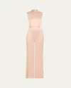 Sasuphi Nicole Wide Leg Silk Jumpsuit In Rosewood