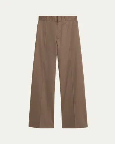 Sasuphi Petra Wide Leg Cotton Trousers In Mud