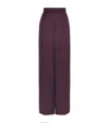 Sasuphi Silk-blend Bogart Wide-leg Trousers In Purple