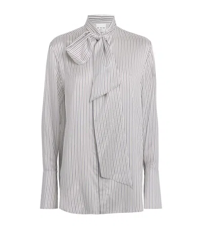 Sasuphi Silk Scarf Shirt In Gray