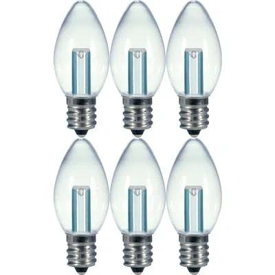 Satco 0.5 Watt, C7 Led, Clear Non-dimmable Light Bulb, E12/candelabra Base In Clear;warm White