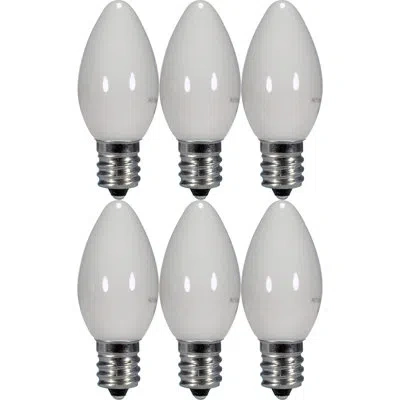 Satco 0.5 Watt, C7 Led, Coated White Non-dimmable Light Bulb, E12/candelabra Base In White;warm White
