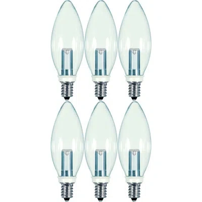 Satco 1 Watt, Ba9 1/2 Led, Non-dimmable Light Bulb, E12/candelabra Base In Clear;warm White