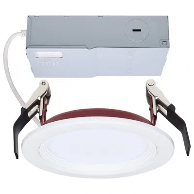 Satco 10 Watt Led Fire Rated 4 Inch Direct Wire Slim Fit Step Baffle Downlight Round Shape White Finish Cc In Red