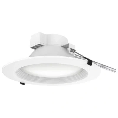 Satco 11.78" Ultra Slim Selectable Cct Remodel Or New Construction Ic Led Canless Recessed Lighting Kit In White
