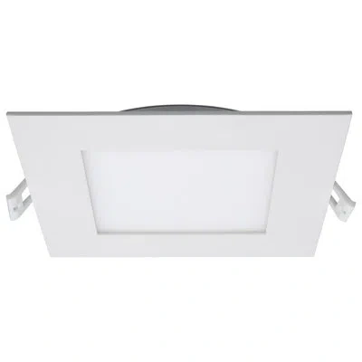Satco 12 Watt Led Direct Wire Downlight Edge-lit 6-inch Cct Selectable Square Remote Driver In White