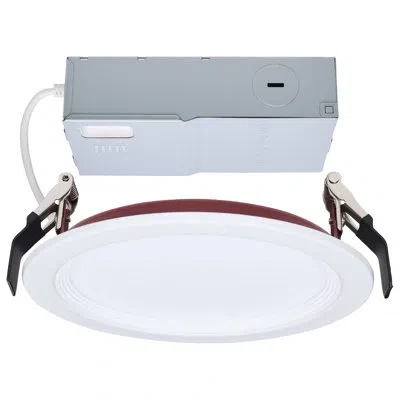 Satco 13 Watt Led Fire Rated 6 Inch Direct Wire Slim Fit Step Baffle Downlight Round Shape White Finish Cc In Red