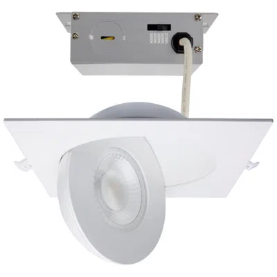 Satco 15 Watt 6" Sqauare Led Direct Wire Downlight Gimbaled In Gray