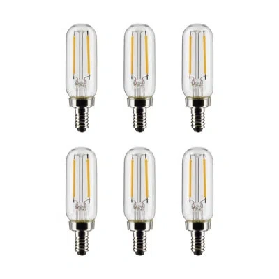 Satco 2.8 Watt, T6 Led, Dimmable Light Bulb, E12/candelabra Base In Clear;cool White