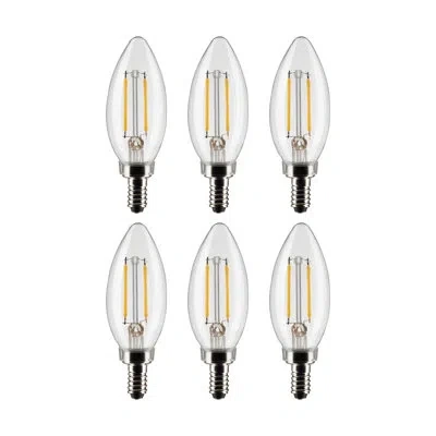 Satco 3 Watt, B11 Led, Dimmable Light Bulb, Warm White E12/candelabra Base In Clear;warm White