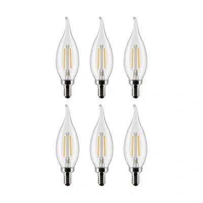 Satco 3 Watt, Ca10 Led Dimmable Light Bulb, Warm White Bulb In Clear