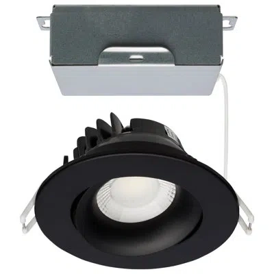 Satco 3.5" Round Selectable Color Temperature Dimmable Air-tight Ic Rated Led Canless Recessed Lighting Ki In Black