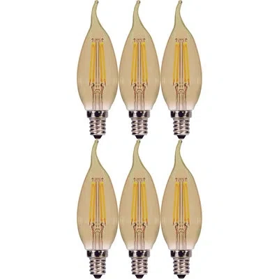 Satco 3.5 Watt (40 Watt Equivalent), Ca11 Led, Dimmable Light Bulb, E12/candelabra Base In Gold