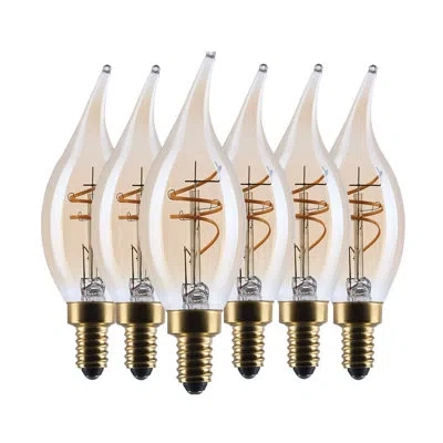 Satco 3.5 Watt Ca11 Led 2000k Cct Candelabra Base Clear Glass Amber Coil Filament Dimmable 120 Volt In Clear;amber