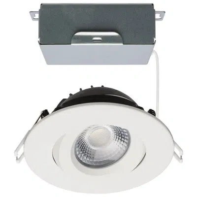 Satco 4" Round Adjustable Trim Selectable Color Temperature Dimmable Air-tight Ic Rated Led Canless Recess In White