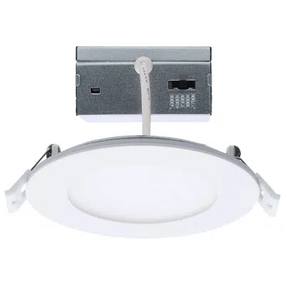 Satco 4'' Selectable Color Temperature Dimmable Air-tight Ic Rated Led Canless Recessed Lighting Kit In White