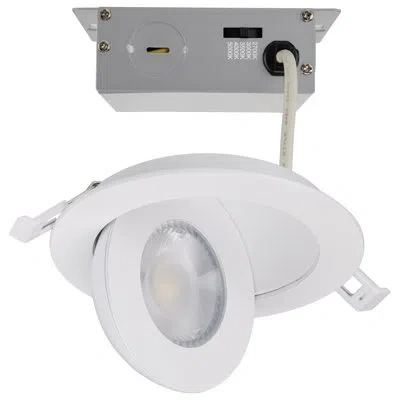 Satco 4" Ultra Slim Selectable Cct New Construction Led Canless Recessed Lighting Kit In White